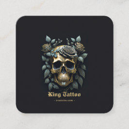 Minimalistisk Guld-Blommigt-skaltatsoartist Fyrkantigt Visitkort