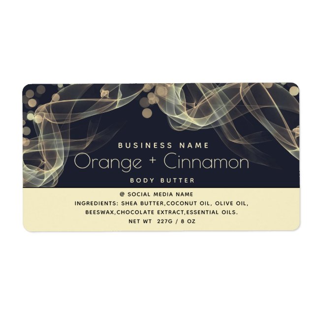 Minimalistisk guld bokeh Holiday modern Kroppssmör Fraktsedel (Framsidan)