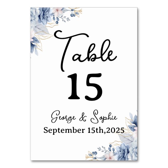 Minimalistisk Guld Bordskort för Evenemang (Framsidan)