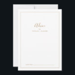 Minimalistisk Guld Bröllop Rådkort<br><div class="desc">Detta minimalistiska rådgivningskort från guld bröllop är perfekt för ett enkelt bröllop och kan användas för alla evenemang. Den moderna romantiska designen har klassisk guld och vit typografi parad med en rografi av rustik men elegant med vintage hand-bokstäver i stil. Anpassade i alla färg. Behålla designen enkel och elegant, som...</div>
