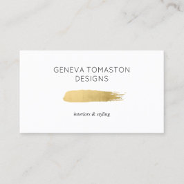 Minimalistisk Guld Brushstroke Designer Logotyp Wh Visitkort