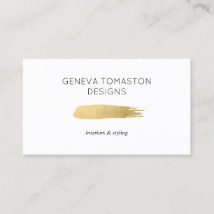 Minimalistisk Guld Brushstroke Designer Logotyp Wh Visitkort