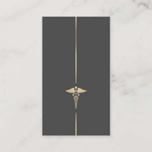 Minimalistisk Guld Caduceus-symbol Visitkort
