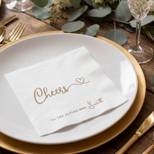 Minimalistisk Guld Cheers Möhippa Napkins Pappersservett