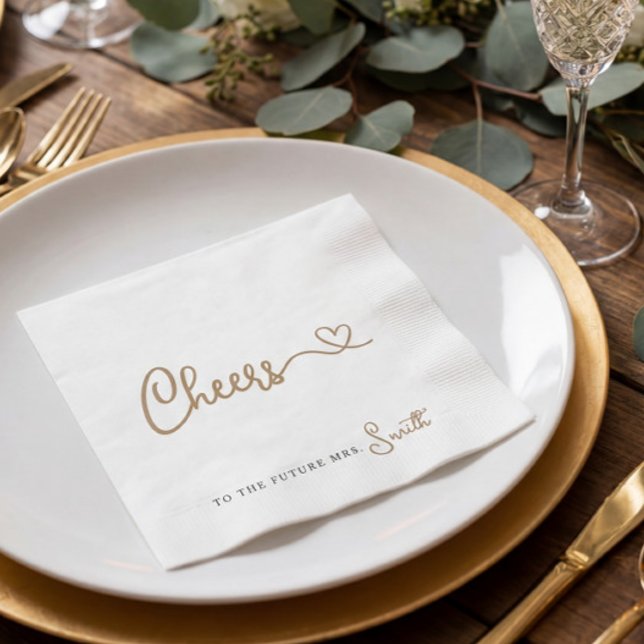 Minimalistisk Guld Cheers Möhippa Napkins Pappersservett (Skapare uppladdad)