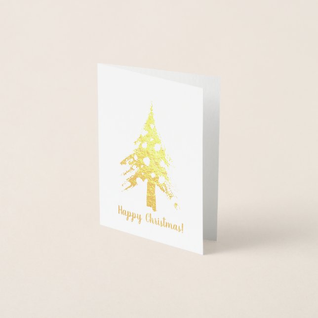 Minimalistisk guld folie jul folierat kort (Framsida)