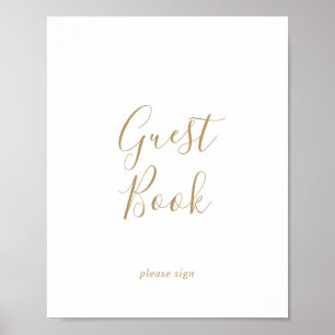 Minimalistisk guld gästbokssköld poster