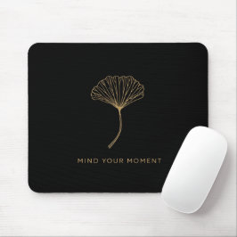 Minimalistisk Guld Ginkgo Blad Zen Citat Musmattor