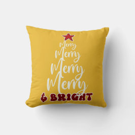 Minimalistisk Guld Gult Red Cute-Helgdag Kudde