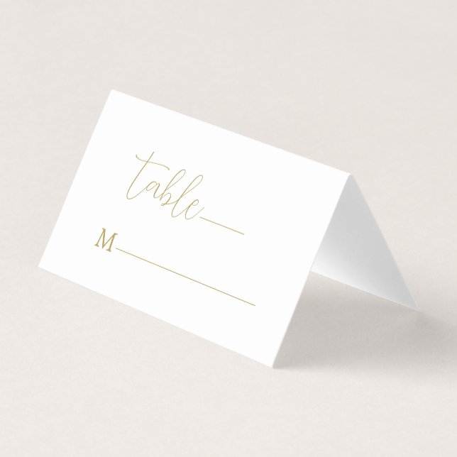 Minimalistisk Guld-kalligrafi på vit Visitkort (Framsida)