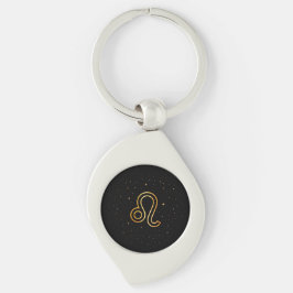 Minimalistisk Guld Leo Zodiaknyckelring Swirl Silverfärgad Nyckelring