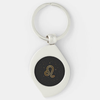 Minimalistisk Guld Leo Zodiaknyckelring Swirl Silverfärgad Nyckelring