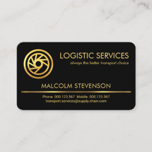 Minimalistisk Guld Line-logistik Visitkort