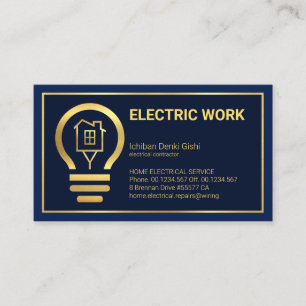 Minimalistisk Guld Line Ram Home Bulb Visitkort