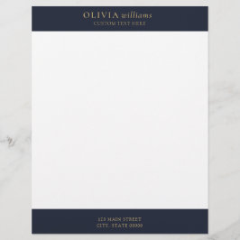 Minimalistisk Guld-marinblå enkel Professionell Brevhuvud