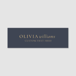 Minimalistisk Guld-marinblå enkel Professionell Namnbricka