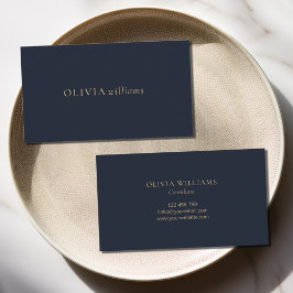 Minimalistisk Guld-marinblå enkel Professionell Visitkort