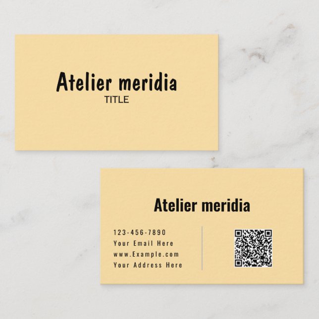 Minimalistisk guld  med QR-kod Visitkort (Fram/baksida)