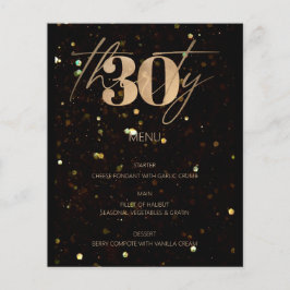 Minimalistisk Guld-meny för 30:e budgetens Födelse
