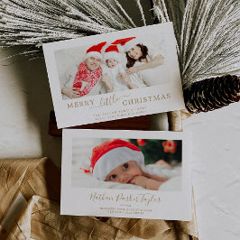Minimalistisk Guld Merry Little jul Baby Bird Julkort
