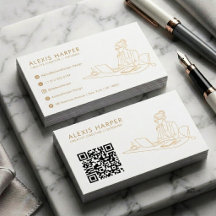 Minimalistisk Guld Modern Linjekonst QR-kod
