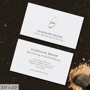 Minimalistisk Guld Monogram Makeup-artist Visitkort