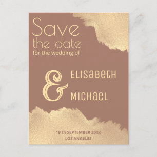 Minimalistisk guld penseldrag typografi meddelande vykort
