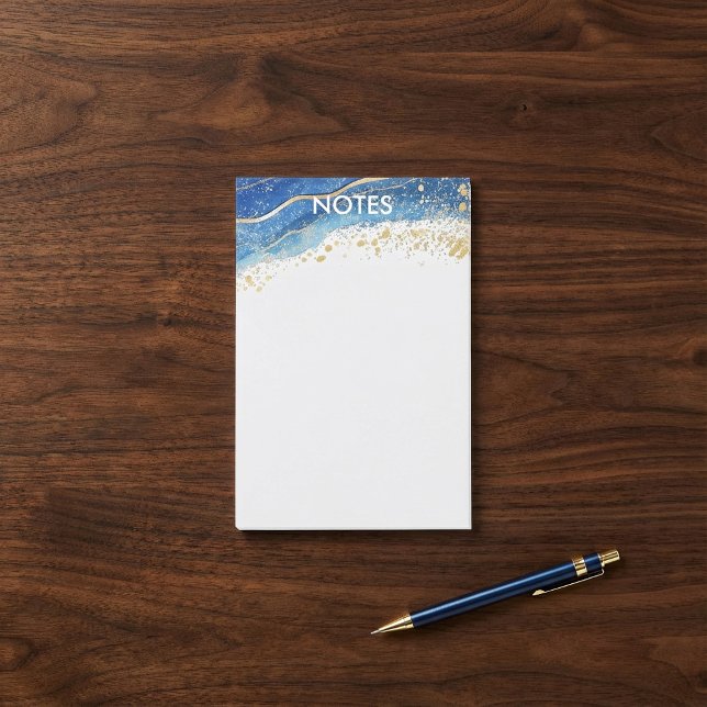 Minimalistisk Guld-platter Post-it Block (Gold Splatter Minimalist Post-it Notes.)