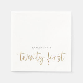 Minimalistisk Guld-skript Namn tjugoförsta Pappersservett