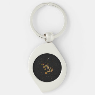Minimalistisk Guld Stenbocken Zodiaknyckelring Swirl Silverfärgad Nyckelring