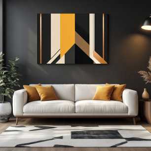 Minimalistisk guld svart beige estetisk design canvastryck