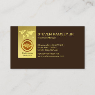 Minimalistisk Guld Tab Rustic Brown Internationell Visitkort