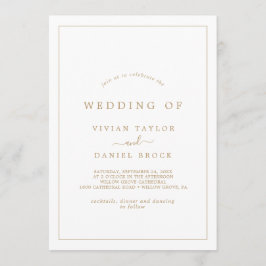 Minimalistisk Guld-typografi Bröllop vid Inbjudningar