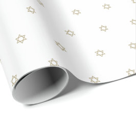 Minimalistisk guld vit Magen David mönster elegant Presentpapper