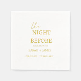 Minimalistisk Guld & White natten före Bröllop Pappersservett