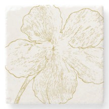 Minimalistisk guldf blomlinjekonst Personlig
