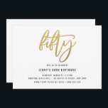 Minimalistisk guldfärd 50:e födelsedagsinbjudan inbjudningar<br><div class="desc">Denna minimalistiska 50:e födelsedagsfest inbjudan har en text som innebär att öga fångar upp guld "femtio" folie. Observera att folie guld endast är en struktur, inte en riktig folie. Om du vill göra en mer avancerad anpassning av den här designen, t.ex. ändra layout, teckensnitt eller storlek text, klickar du på...</div>