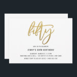 Minimalistisk guldfärd 50:e födelsedagsinbjudan inbjudningar<br><div class="desc">Denna minimalistiska 50:e födelsedagsfest inbjudan har en text som innebär att öga fångar upp guld "femtio" folie. Observera att folie guld endast är en struktur, inte en riktig folie. Om du vill göra en mer avancerad anpassning av den här designen, t.ex. ändra layout, teckensnitt eller storlek text, klickar du på...</div>