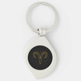 Minimalistisk guldfärgad Väduren Zodiaknyckelring Swirl Silverfärgad Nyckelring