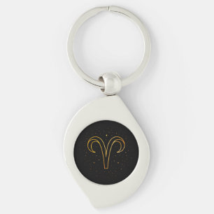 Minimalistisk guldfärgad Väduren Zodiaknyckelring  Swirl Silverfärgad Nyckelring