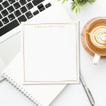 Minimalistisk guldmonogram med två ramar anteckningsblock<br><div class="desc">Skapa dina egna personliga anteckningsblock med elegant och chic typsnitt i guld med monogramnamn och två ramlinjer.</div>