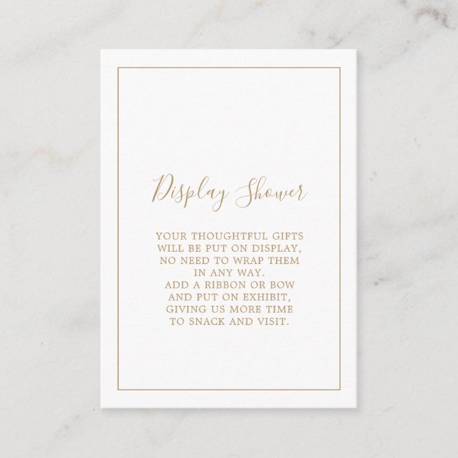 Minimalistisk guldvisning dusch tilläggskort (Framsida)