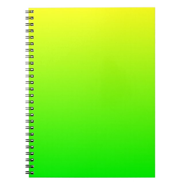 Minimalistisk gulgrön gradient anteckningsbok med spiral (Framsidan)