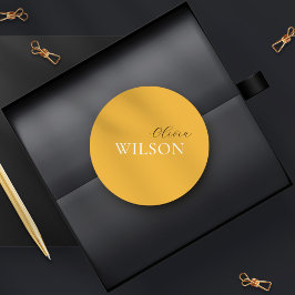 Minimalistisk Gult av skripttypsmodell Runt Klistermärke