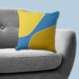 Minimalistisk Gult-blå oregelbundna kvartalsformer Kudde
