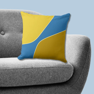 Minimalistisk Gult-blå oregelbundna kvartalsformer Kudde