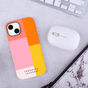 Minimalistisk Gult för Colorblock Rosa Orange 