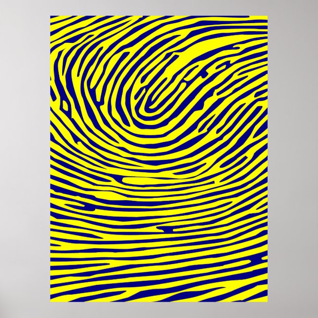 Minimalistisk gult för fingeravtryck poster (Framsidan)