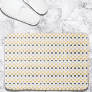 Minimalistisk Gult Grått Polka dots Mönster Badrumsmatta