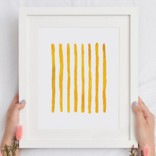 Minimalistisk Gult Rand Modern Abstrakt Linjer Poster